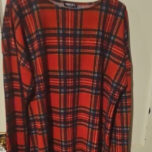 HEIMISH USA Red and Black Plaid Long Sleeve Top. Never Been Worn.
